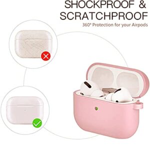 Compatible with Apple Airpods Pro Case Airtags Holder Airtag Airpod Pro Cases with Keychain Shock-Proof Silicone Cases Cover for AirPods Pro, Bluetooth Finder Case for Airtags Tracker Pink