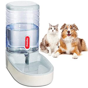 automatic pet feeder small&medium pets automatic food feeder and waterer set 3.8l, travel supply feeder and water dispenser for dogs cats pets animals (gray water dispenser)