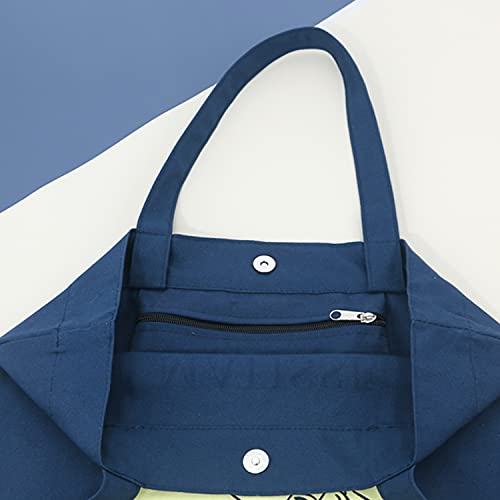 Canvas Tote Bag Aesthetic Large Cute Tote bag Canvas Bags with Pockets Sturdy Book Bag Spacious