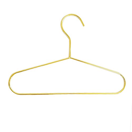 Gazechimp Portable Iron Hanger for Children Durable Fabric Hanger for Babies, Gold, 25.1x17.5cm