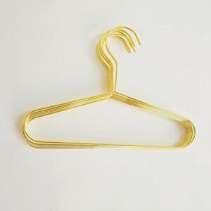 Gazechimp Portable Iron Hanger for Children Durable Fabric Hanger for Babies, Gold, 25.1x17.5cm