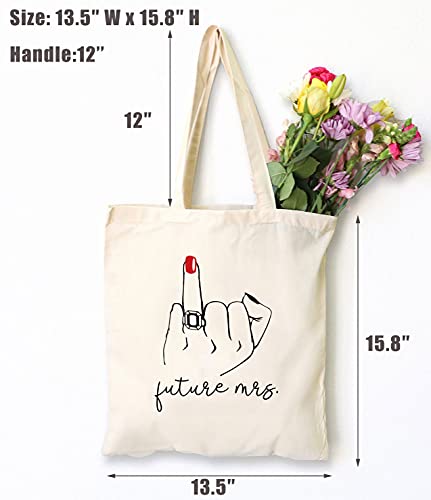 Future Mrs – Shoulder Bag Shopping Bag Tote Bag Gift – Engagement Gifts for Women - Bride to Be - Newly Engaged - Bridal Shower Gift for Bride - Bachelorette Party Gifts for Her