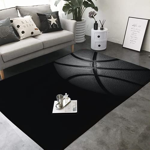 Area Rug Black Basketball for Living Room Dining Room Bedroom playroom Parent-Child Game mat Study Office Room Decor lz