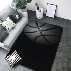 Area Rug Black Basketball for Living Room Dining Room Bedroom playroom Parent-Child Game mat Study Office Room Decor lz