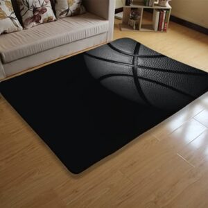 Area Rug Black Basketball for Living Room Dining Room Bedroom playroom Parent-Child Game mat Study Office Room Decor lz