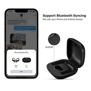 Charging Case Replacement Compatible for Powerbeats Pro Charger with Bluetooth Pairing Sync Button, 700mAh Built-in Battery (Not Include Powerbeats Pro) Black