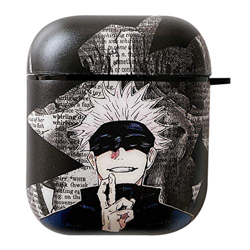 VARWANEO Case for Airpods 2/1, Japanese Anime Jujutsu Kaisen Cover for Airpods 1&2, 3D Cool Soft TPU Shell Earphone Protective Case for Airpods Charging Box Covers (Gojo Satoru 1)