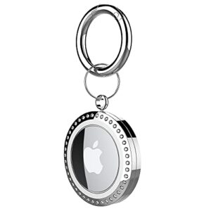 anpdasi vault compatible with apple airtags case for airtag keychain (2021) (silver)
