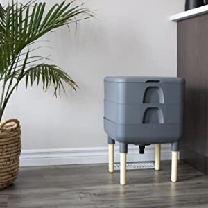 FCMP Outdoor - The Essential Living Composter, 2-Tray Worm Composter, Grey