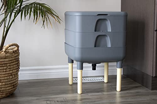 FCMP Outdoor - The Essential Living Composter, 2-Tray Worm Composter, Grey