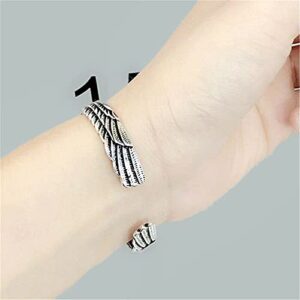 Energy Style ⅩⅢ Bracelet Eagle, 925 Sterling Silver Eagle Cuff Bracelet, Adjustable Open Ended Bangle, Vintage Rock Punk Bangle Cuff Wristband for Men Women (2Pcs)