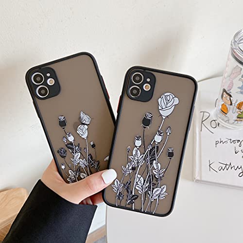 ZTOFERA Case for iPhone 11 6.1", Black Butterfly Rose Cute Girls Case Matte Floral Soft Silicone Case, Thin Slim Lightweight Protective Bumper Cover for iPhone 11 6.1"-Butterfly