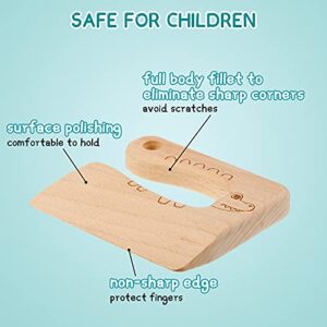 Sosation 2 Pieces Wooden Kids Knife for Cooking, Children's Safe Knives Wooden Kids Knife for Cooking and Cutting Veggies Fruits, Cute Fish and Crocodile Shape Kitchen Tool for 2-10 Years Old Kid