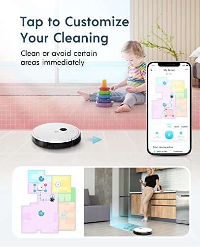 Yeedi vac Robot Vacuum with Advanced Mapping, 3000Pa Powerful Suction,Virtual Boundary, Carpet Boost, App ControlIdeal for Hard Floor, Carpet and Pet Family k650 Upgraded
