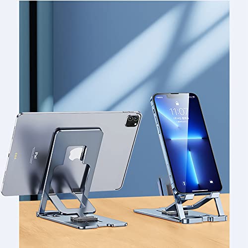 HIMICIZI Adjustable Cell Phone Stand, C2 Aluminum Phone Dock Holder Compatible with iPhone, Samsung Galaxy, Google Pixel，Pad and More, Silver