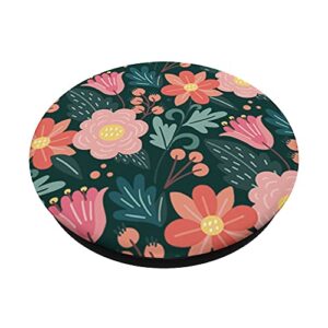 Cute Garden Botanical Colorful Floral Pattern PopSockets Swappable PopGrip