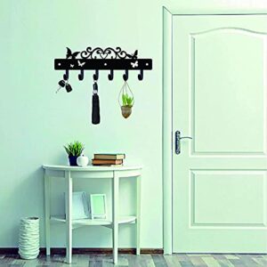 CREATCABIN Key Holder Decorative Coat Hooks Wall Mounted Metal Key Hooks Towel Racks with 6 Hooks Butterfly Design Iron Key Hanger for Wall, Bathroom, Kitchen, Entryway