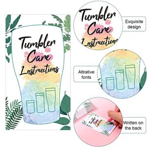 200 Pieces Tumbler Care Instructions Cards Cup Mug Care Instructions 3.5 x 2 Inch Packaging Customer Direction Card for Tumbler, Cup, Mug Small Business Online Shop Owner