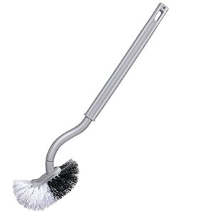 jianyi toilet bowl brush, compact handle bathroom brush, curved design angled cleaner scrubber with strong bristles for deep cleaning