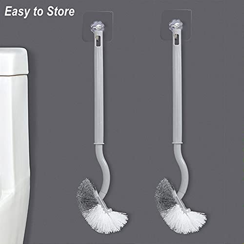 JIANYI Toilet Bowl Brush, Compact Handle Bathroom Brush, Curved Design Angled Cleaner Scrubber with Strong Bristles for Deep Cleaning