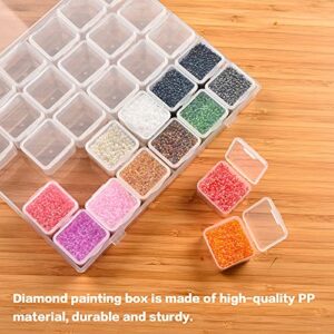 30 Grids Large Diamond Painting Storage, Art Accessories Tools Containers Case Plastic Bead Organizer 5D Diamond Embroidery Accessories for DIY Art Craft and Nail Diamonds(Box Only)