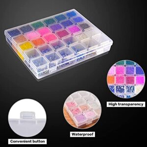 30 Grids Large Diamond Painting Storage, Art Accessories Tools Containers Case Plastic Bead Organizer 5D Diamond Embroidery Accessories for DIY Art Craft and Nail Diamonds(Box Only)