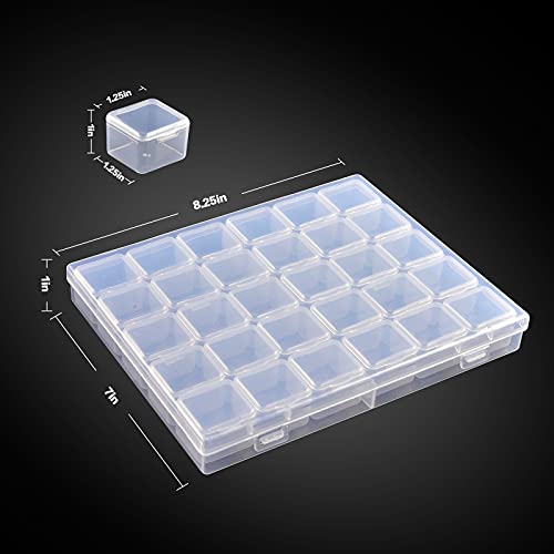 30 Grids Large Diamond Painting Storage, Art Accessories Tools Containers Case Plastic Bead Organizer 5D Diamond Embroidery Accessories for DIY Art Craft and Nail Diamonds(Box Only)