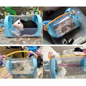 Tfwadmx Hamster Travel Carrier Portable Cages with Water Bottle Gerbil Transparent Travel Carry Case Outdoor Vacation House for Miniature Rabbit,Chinchilla and Other Small Rodents