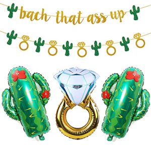 mexico fiesta bachelorette party supplies bach that ass up party banner glittery cactus ring banner plus cactus balloon diamond ring balloon for bridal shower bubbly bar party decorations