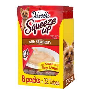 hartz delectables squeeze up chicken dog lickable treats, 32 dog treat tubes