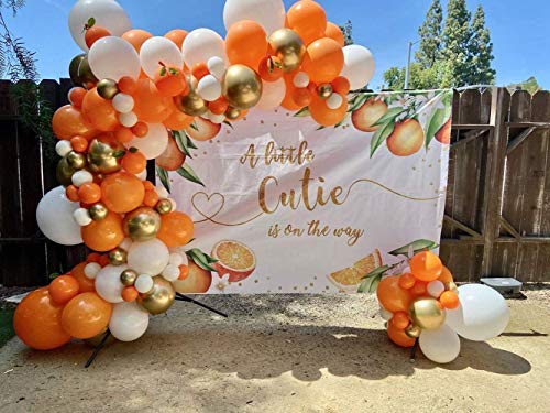 141Pcs Orange and Gold Balloon Garland Arch Kit-Cream White Orange Gold Balloons for Wedding Decoration Baby Shower Decorations Birthday Party Decoration