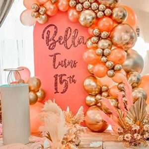 141Pcs Orange and Gold Balloon Garland Arch Kit-Cream White Orange Gold Balloons for Wedding Decoration Baby Shower Decorations Birthday Party Decoration