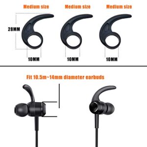 Pack: 3 Pairs (M) Ear Wing Tips Silicone Ear Hooks Replacement Ear Fins, 3 Pairs(LMS) Eartips Replacement Earbuds Tips for in Ear Sport Earphone, 2 Pcs 360° Cord Clips, for Jaybird x4 X3 x2 x More