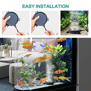 101 PCS 4 Inch Air Stone Disc Bubble Diffuser with Sucker, 52 ft Silicone Airline Tubing with Air Pump Accessories, 4 Control Valve,4 Check Valves, 12 Suction Cups for Hydroponics Aquarium Fish Tank