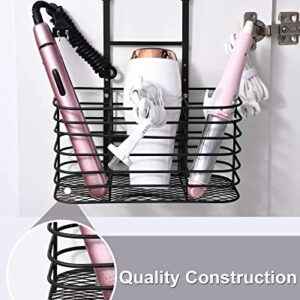 ULG Hair Dryer Holder, Hair Tool Organizer, 6 Adjustable Height, Wall Mounted/Cabinet Door, Bathroom Organizer Under Sink for Hair Dryer, Flat Irons, Curling Wands, Hair Straighteners, 3 Sections