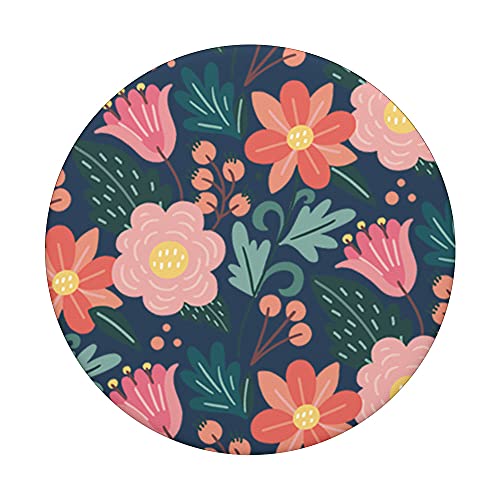 Cute Garden Botanical Colorful Floral Pattern PopSockets Swappable PopGrip