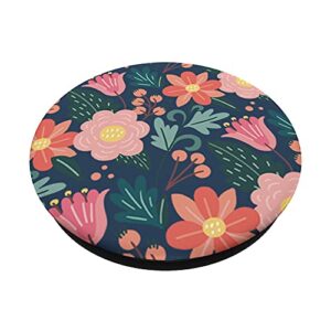 Cute Garden Botanical Colorful Floral Pattern PopSockets Swappable PopGrip