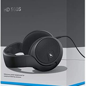 Sennheiser HD 560 S Over-The-Ear Audiophile Headphones - Neutral Frequency Response, E.A.R. Technology for Wide Sound Field, Open-Back Earcups, Detachable Cable, (Black) (HD 560S) (Renewed) HD 560S