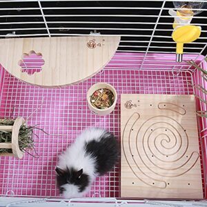 RABBITP Rabbit Wooden Scratch Board-Nail Grinding Claw Pad and Chew Toy for Bunny, Chinchilla, Guinea Pig, Ferret Gerbil, Rabbit, Hedgehog, Hamster-Pet Scratching Pad, Grinding Mate for Small Animals