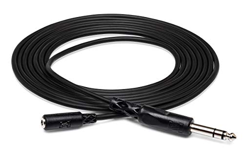 HOSA MHE-310 3.5 mm TRS(Female) to 1/4" TRS(Male) Headphone Adaptor Cable, 10 Feet Black & Hosa CMP-159 3.5 mm TRS to Dual 1/4" TS Stereo Breakout Cable, 10 Feet, Black, 1-Pack