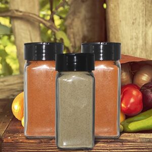 BPFY 12 Pack 4oz Glass Spice Jars With Shaker Lids, Square Spice Bottles, Chalk Labels, Pen, Silicone Collapsible Funnel, Spice Containers For Kitchen Cabinet