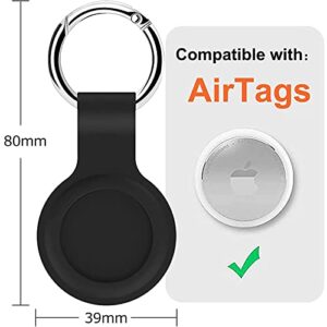 Case Compatible for AirTag Air Tag Holder Cover Keychain Accessory Compatible with Apple Finder Location Tracker for Elderly Kids Dogs Pets Cats 2 White & 2 Black