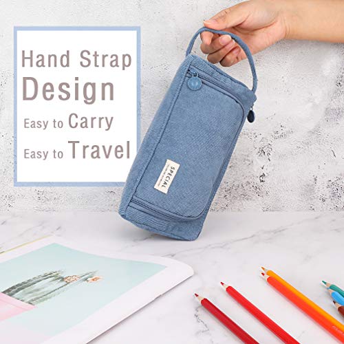 iSuperb Big Capacity Pencil Case Corduroy Large Pencil Pouch Portable Pen Bag Zipper Organizer Makeup Cosmetic Bags for Women Office