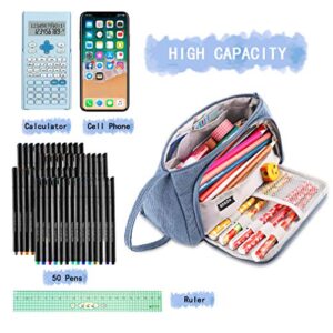 iSuperb Big Capacity Pencil Case Corduroy Large Pencil Pouch Portable Pen Bag Zipper Organizer Makeup Cosmetic Bags for Women Office