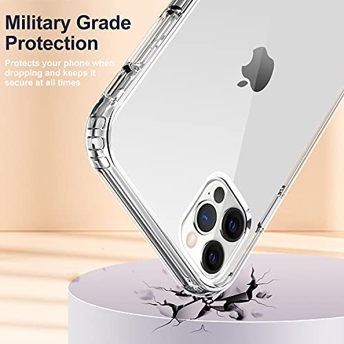 DorisMax iPhone 12 Pro Max Case,with [2 x Glass Screen Protector],Crystal Clear TPU Cover+Hard PC Bumper,Military Grade Shockproof Protective Phone Case for Apple iPhone 12 Pro Max 6.7" Clear