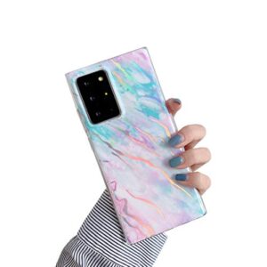 sunswim galaxy note 20 case 5g 6.7" marble phone case for women girls sparkle glitter slim fit flexible silicone tpu bumper shockproof protective cover case for samsung galaxy note 20 2020-colorful