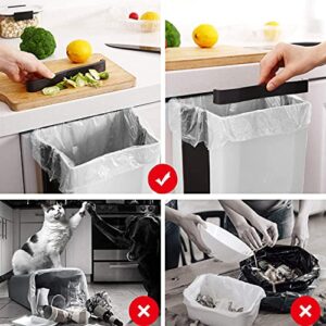 SheMarie Hanging Collapsible Trash Can - 9L Wall Mounted Foldable Waste Bin for Kitchen Cabinet Door - Quickly Clean Counter, Sink, Bathroom - RV, Car, Camping Folding Garbage Basket (White)