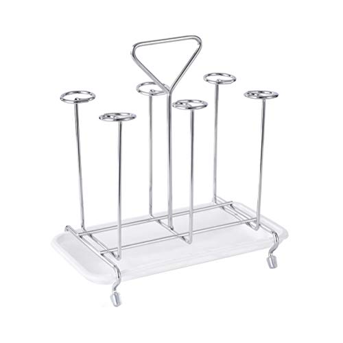 Hemoton Iron Glass Cups Draining Holder Coffee Mugs Hanging Stand Rack Drying Shelf Kitchen Organizer