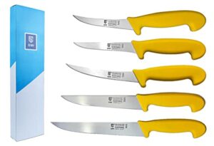smi - 5 pcs butcher knife set professional boning knife chef knife sharp kitchen knives solingen knife - made in germany