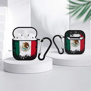 Musical Mexico Flag Airpods Case Cover for Apple AirPods 2&1 Cute Airpod Case for Boys Girls Silicone Protective Skin Airpods Accessories with Keychain